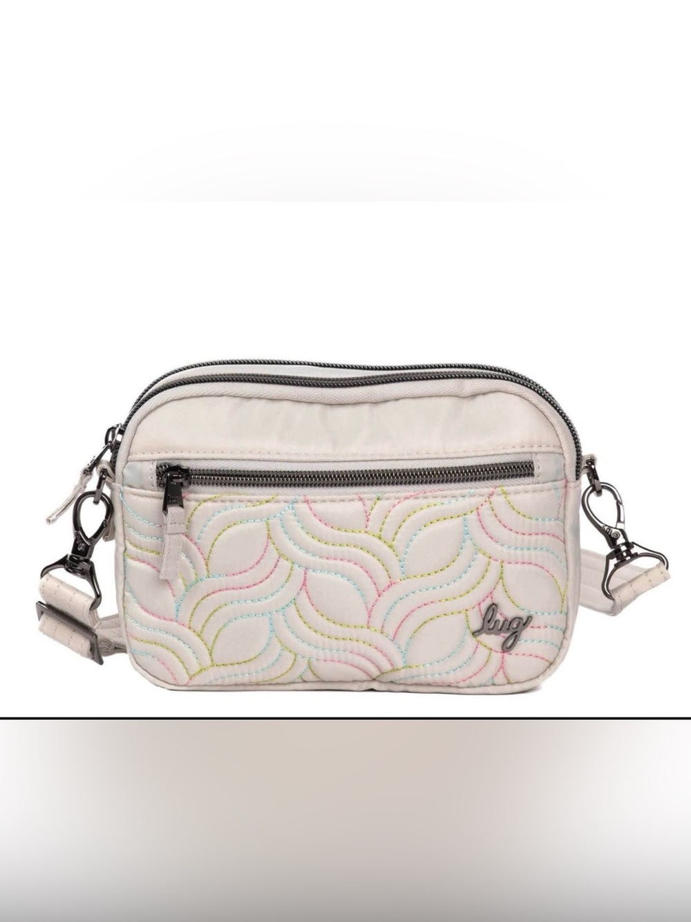 lug Super Coupe Crossbody Bag in Pebble with Icepop Stitching